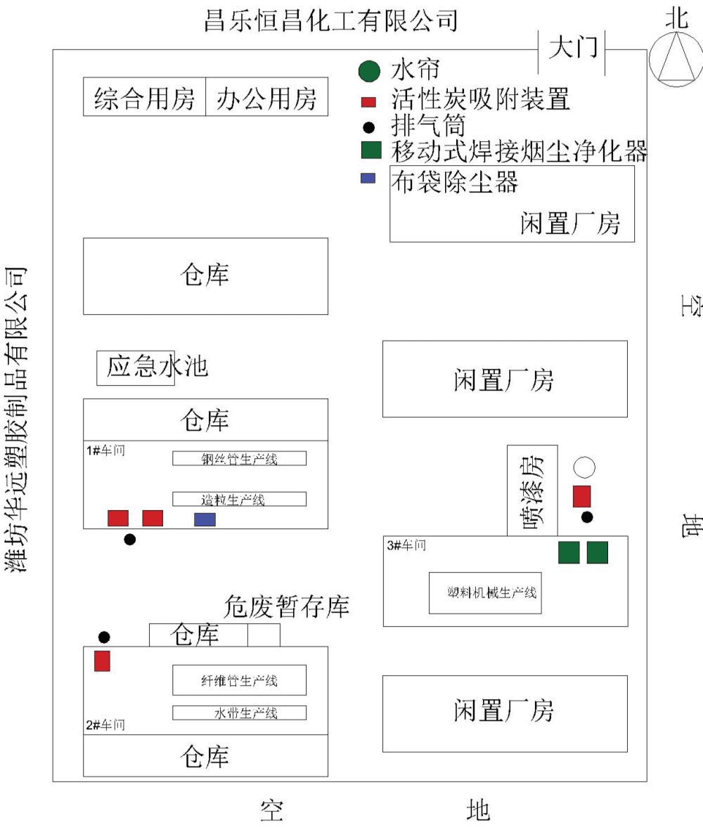 廠區(qū)平面布置圖（比例尺1:1000）